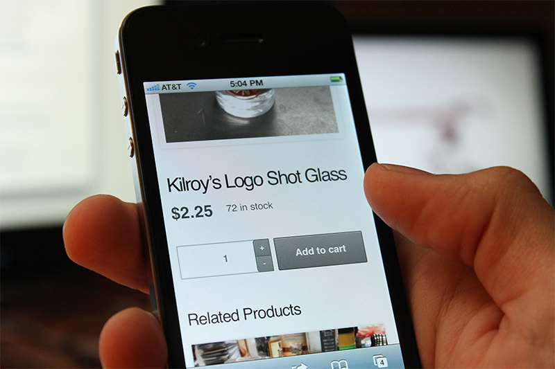 ecommerce website on Mobile phone screen